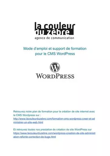 Guide utilisation mode d emploi WordPress