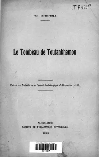 Tombeau de Toutankhamon societe archeologie alexandrie