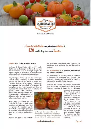 Collection graines tomates
