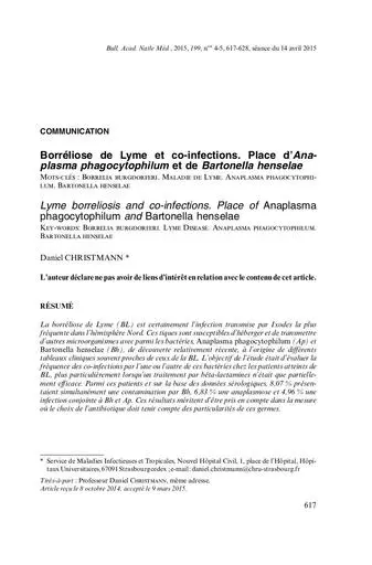 Borreliose de Lyme et coinfections