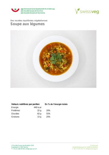 2  Recette Soupe aux légumes