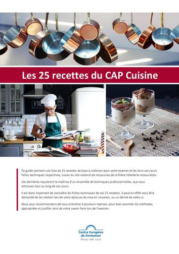 Les 25 recettes du CAP Cuisine