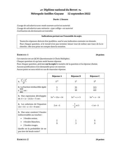 Brevet metropole sept 2022 dv