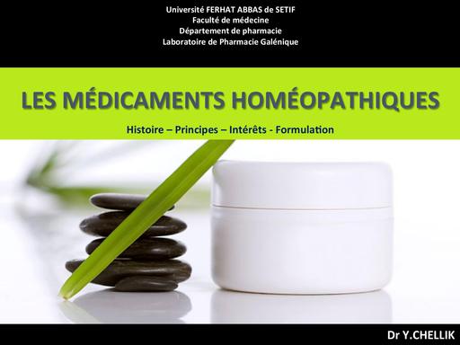 Homeopathie cours de galenique 3eme annee pharmacie dr chelik