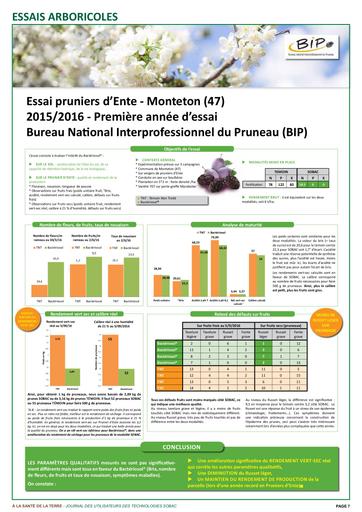 Essai pruneaux 2016  BIP