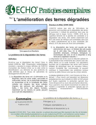 ECHO   bpn 1 l amelioration des terres degradees