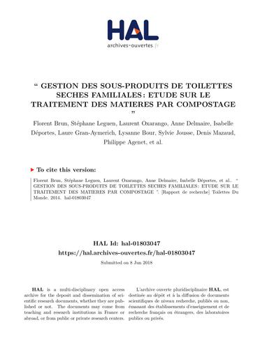 Rapport TDM usage compost toilette seche