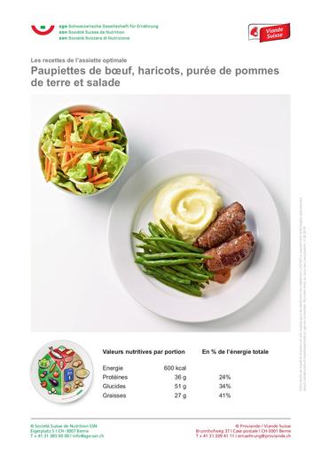 F Paupiettes de boeuf haricots puree de pommes de terre salade 2019