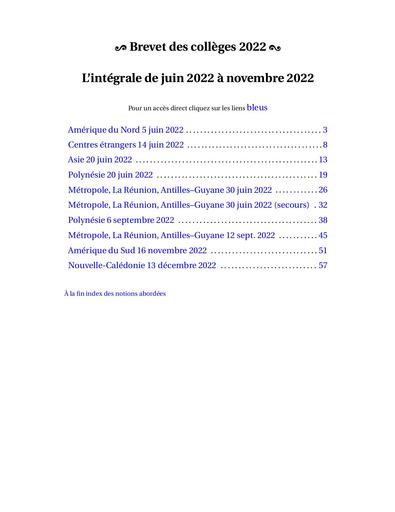 Brevet annee 2022 DV