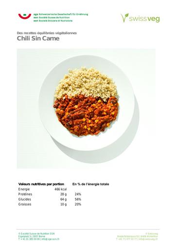 3  Recette Chili Sin Carne