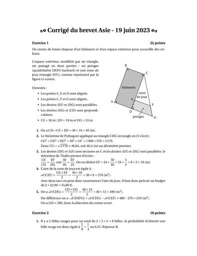 Brevet Asie 19 juin 2023 DV Corrige