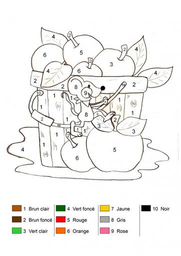 Coloriage magique numeration la souris