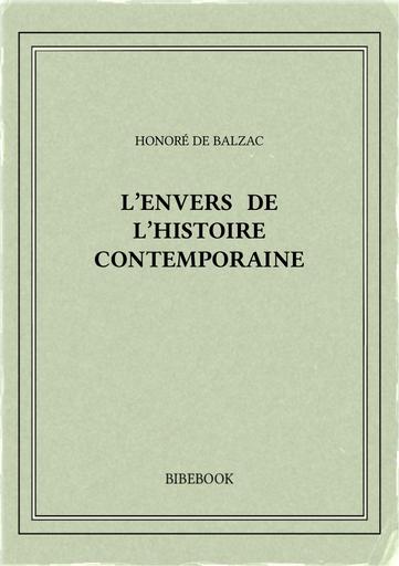 Balzac honore de   l envers de l histoire contemporaine