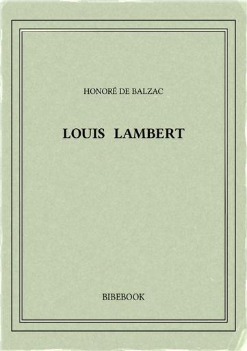 Balzac honore de   louis lambert