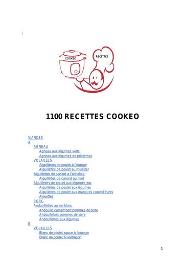 1100 RECETTES COOKEO