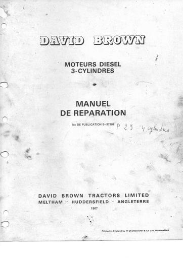 David brown manuel reparation Moteurs Diesel 3 cylindres