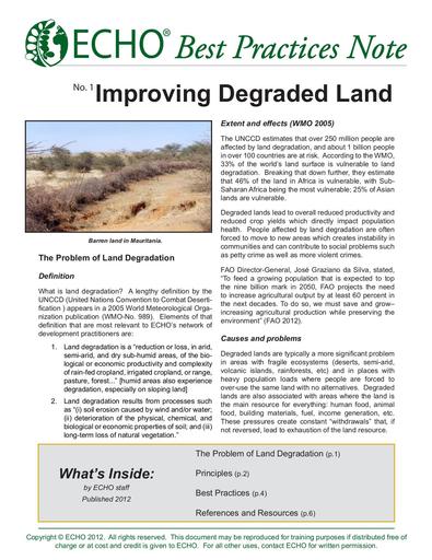 ECHO bpn 1 improving degraded land
