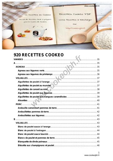 920 RECETTES au Cookeo