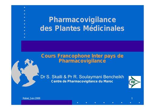 Pharmacovigilance plantes medicinales