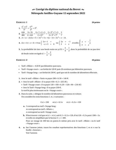 Brevet Metropole sept 2022 DV Corrige