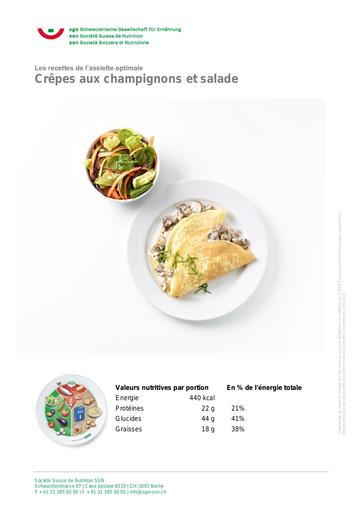 Recette 5 crepes aux champignons