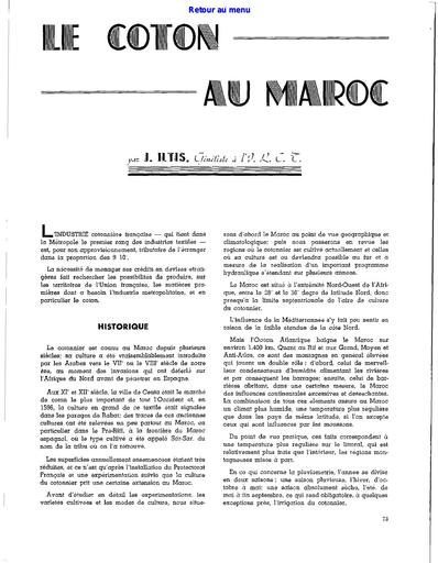 Coton au Maroc 1950