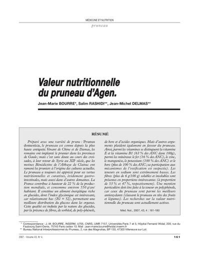 Valeur nutritionnelle pruneau d agen