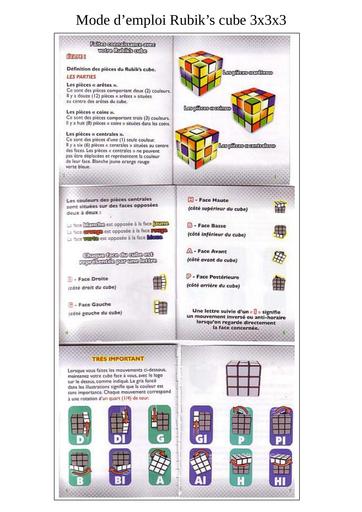 Mode Emploi Rubik Cube 3x3x3